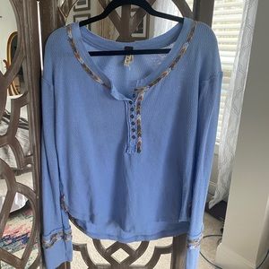 Free People Rainbow Henley Top